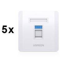 [ON RETURN] Ugreen 5x LAN RJ45 Internet wall socket 86 mm x 86 mm white (80181 NW144)
